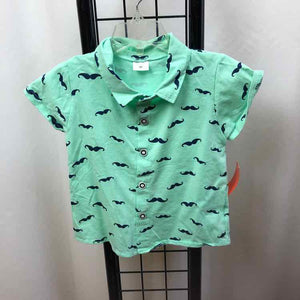 Mint Green Patterned Child Size 3 Boy's Shirt
