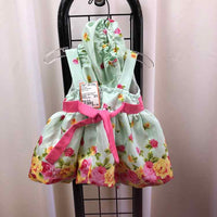 American Princess Green Floral Child Size 6 m Girl's Dress
