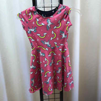 Pink Patterned Child Size 7 Girl's Dress