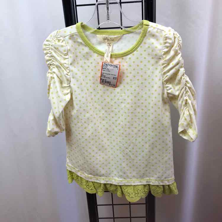 Matilda Jane Cream Dotted Child Size 4 Girl's Shirt