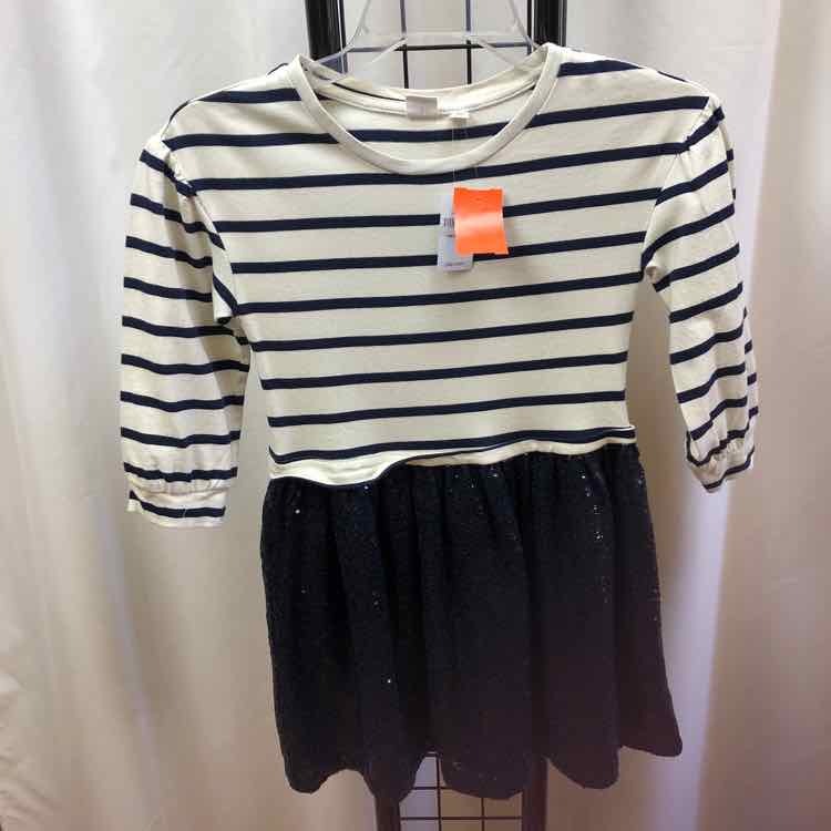 Gap White Stripe Child Size 8/10 Girl's Dress