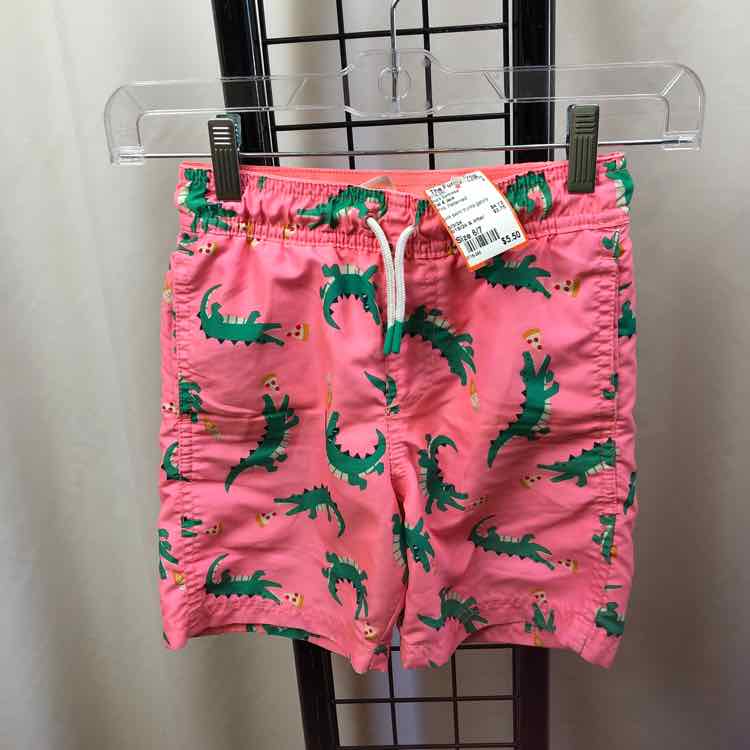 Cat & Jack Pink Patterned Child Size 6/7 Boy's Swimwear
