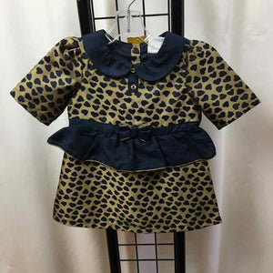 Heirlooms Navy Hearts Child Size 2 Girl's Dress