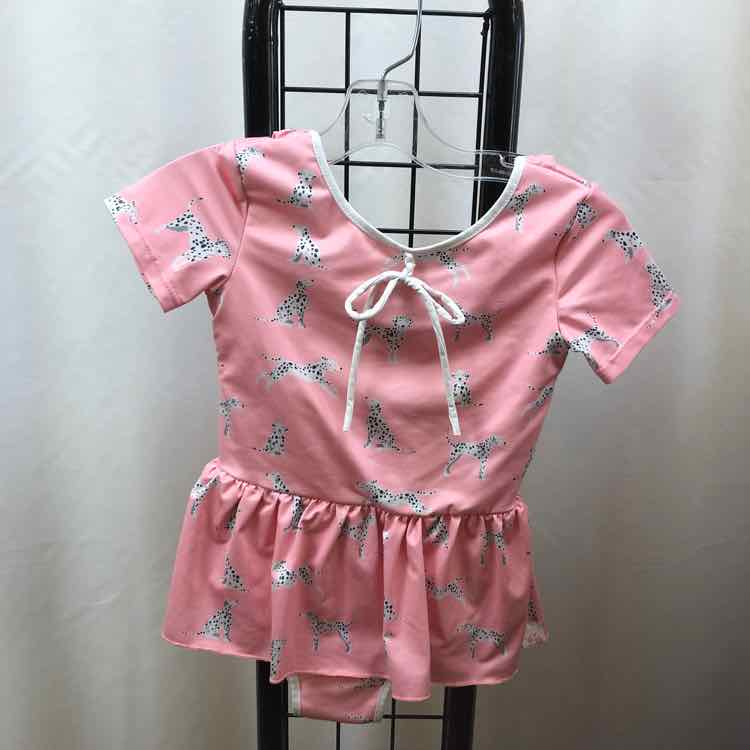Sweet Honey Pink dogs Child Size 5 Girl's Swimwear