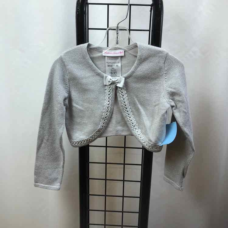 Bonnie Jean Gray Glitter Child Size 3 Girl's Sweater