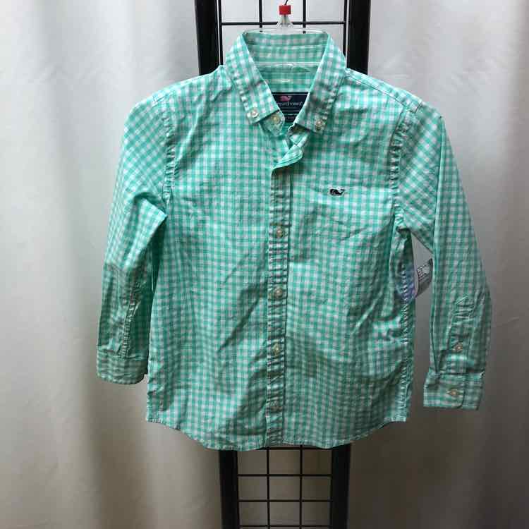 Vineyard vines Baby Blue Checkered Child Size 6 Boy's Shirt
