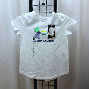 Under Armour White Logo Child Size 6/7 Girl's Shirt