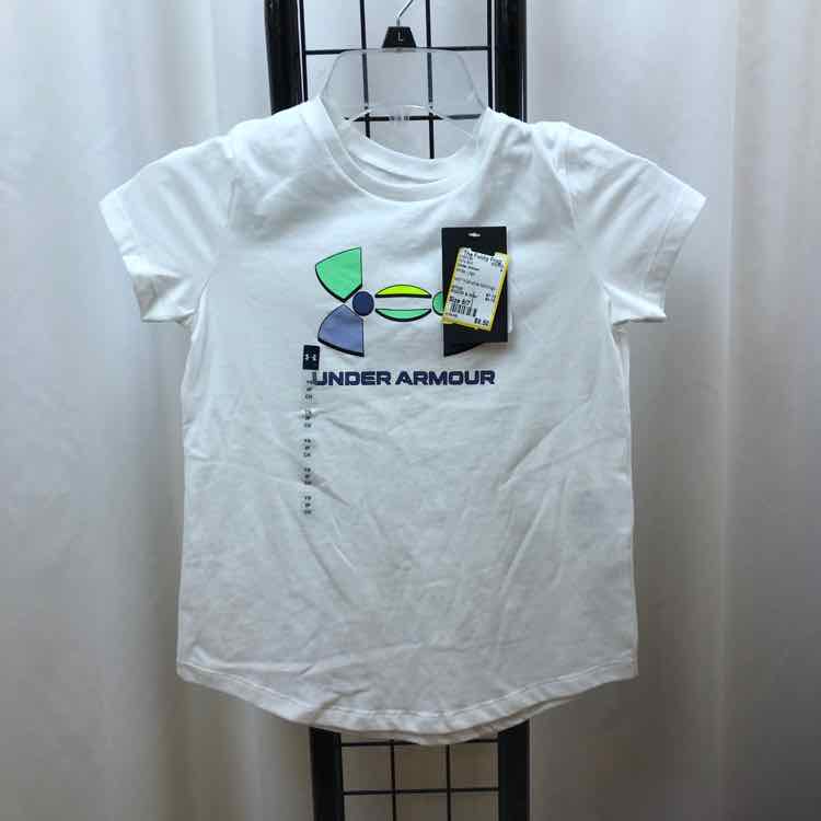 Under Armour White Logo Child Size 6/7 Girl's Shirt