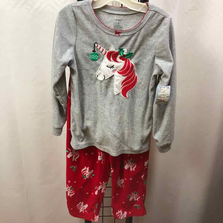 Carter's Gray Christmas Child Size 6 Girl's Pajamas
