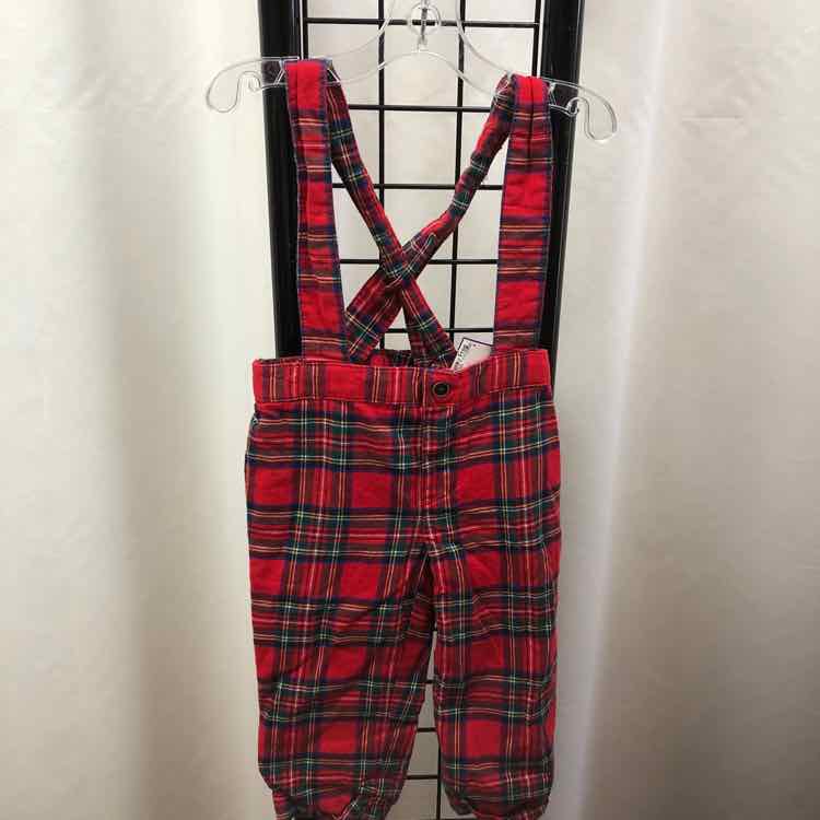 Janie and Jack Red Plaid Child Size 6-12 m Boy's Pants