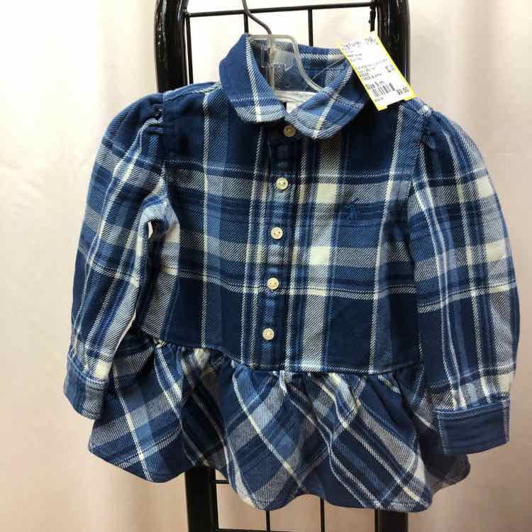 Ralph Lauren Blue Plaid Child Size 9 m Girl's Shirt