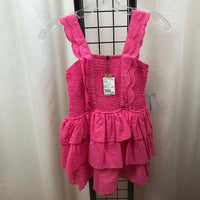 BCBG Girls Pink Eyelet Child Size 10/12 Girl's Romper