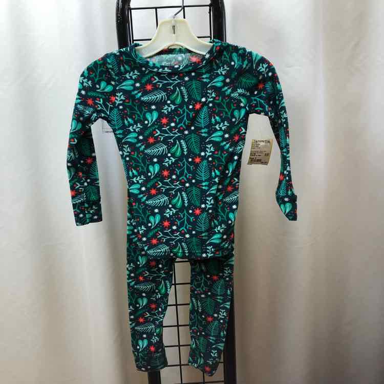 Cat & Jack Green Floral Child Size 3 Girl's Pajamas