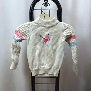 Janie and Jack White Graphic Child Size 3 Girl's Sweater