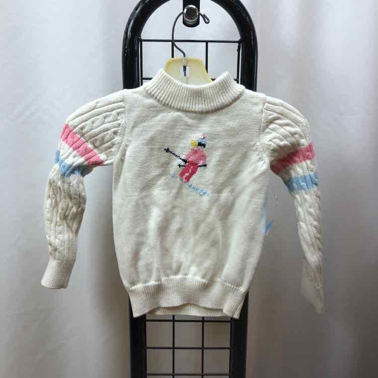 Janie and Jack White Graphic Child Size 3 Girl's Sweater