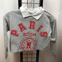 Zara Gray Graphic Child Size 8 Girl's Sweatshirt