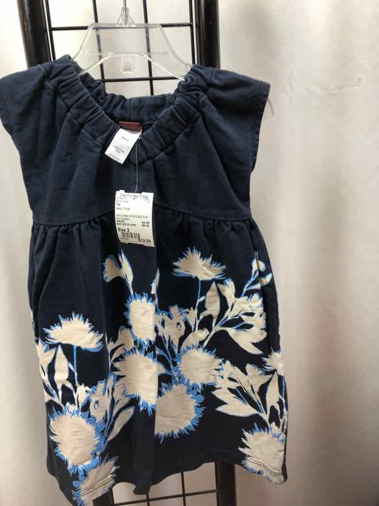 Tea Navy Floral Child Size 2 Girl's Dress