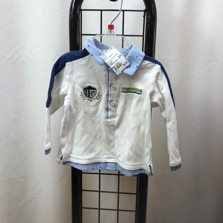 Mayoral White Embroidered Child Size 12 m Boy's Shirt
