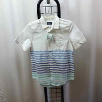 Children's Place White Stripe Child Size 10/12 Boy's Shirt