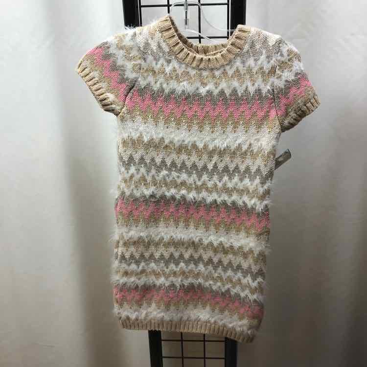 Cynthia Rowley Tan Chevron Child Size 5/6 Girl's Dress