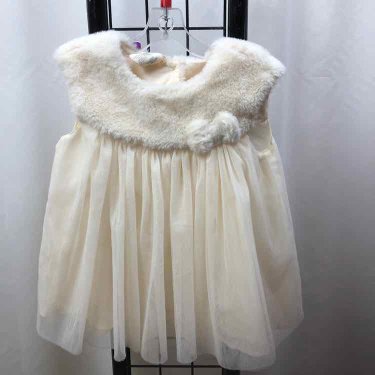 First Impressions White Solid Child Size 24 m Girl's Dress