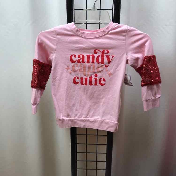 Pink Christmas Child Size 6 Girl's Sweatshirt