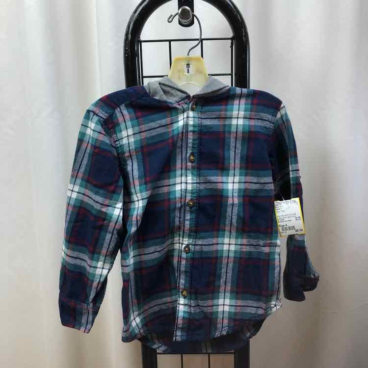 Carter's Navy Plaid Child Size 4 Boy's Shirt