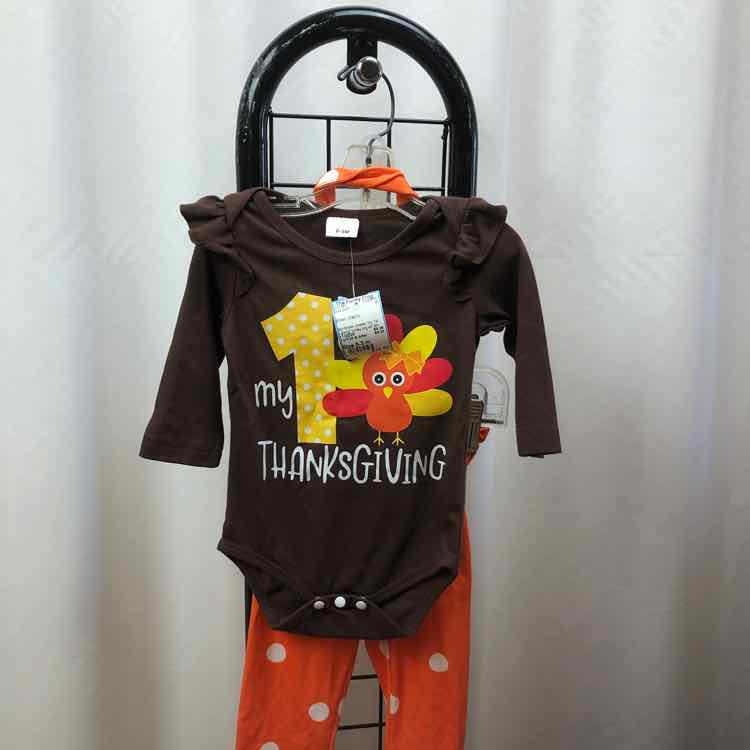 Brown Graphic Child Size 0-3 m Girl's Outfit