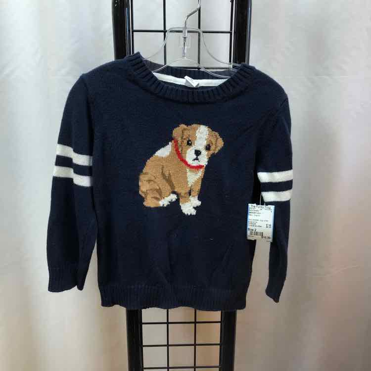 Janie and Jack Navy Graphic Child Size 2 Boy's Sweater