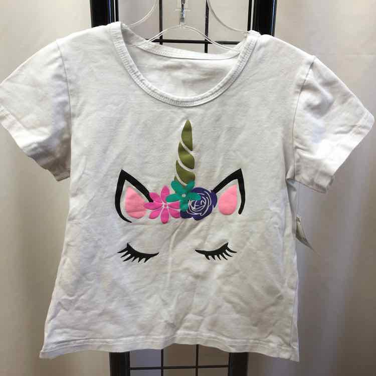 White Graphic Child Size 5 Girl's Shirt