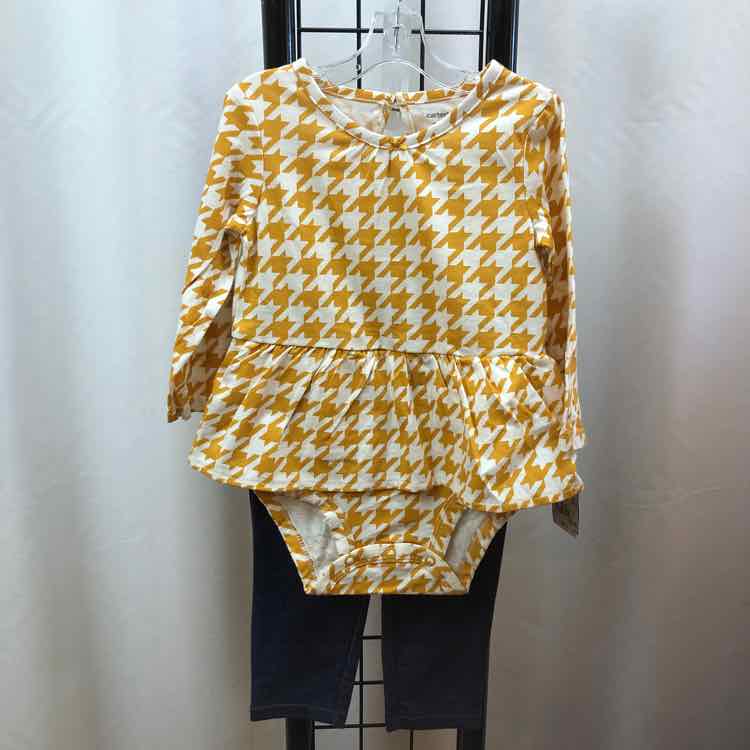 Carter's Yellow Patterned Child Size 18 m Girl's Outfit