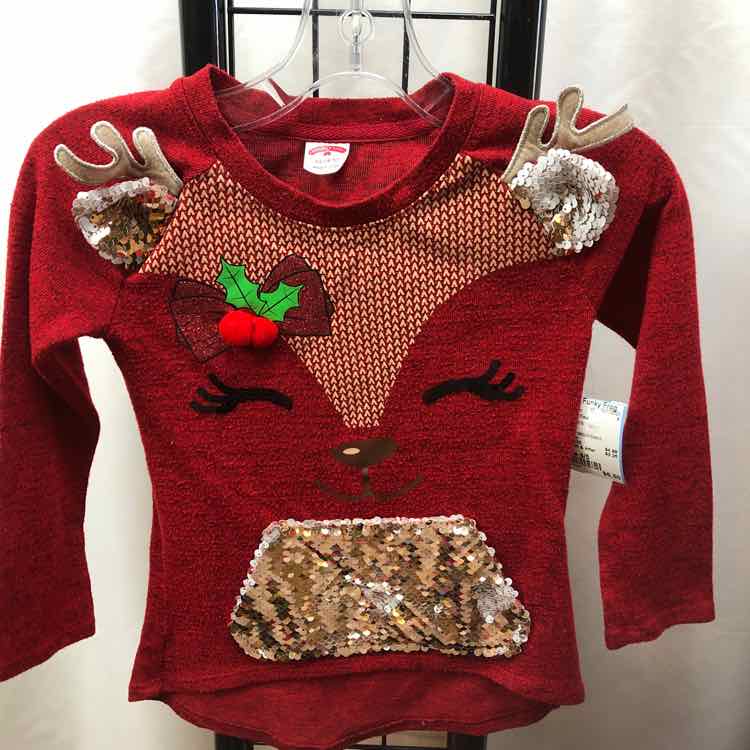 Holiday Time Red Christmas Child Size 4/5 Girl's Shirt