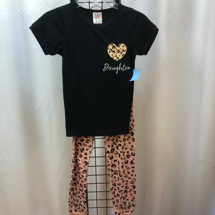 Black Graphic Child Size 10 Girl's Pajamas