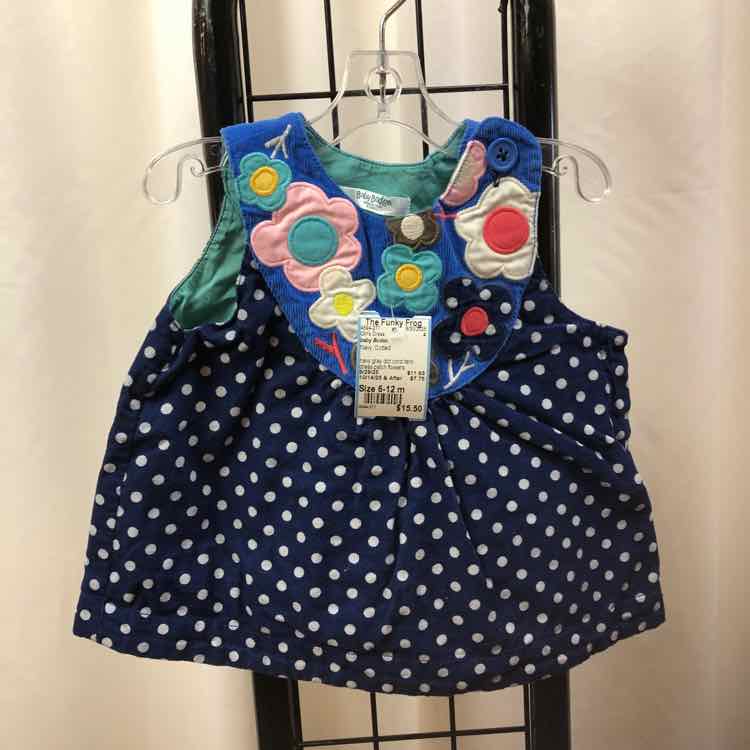 baby Boden Navy Dotted Child Size 6-12 m Girl's Dress