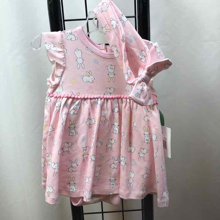 Little Me Pink Patterned Child Size 6 m Girl's Dress