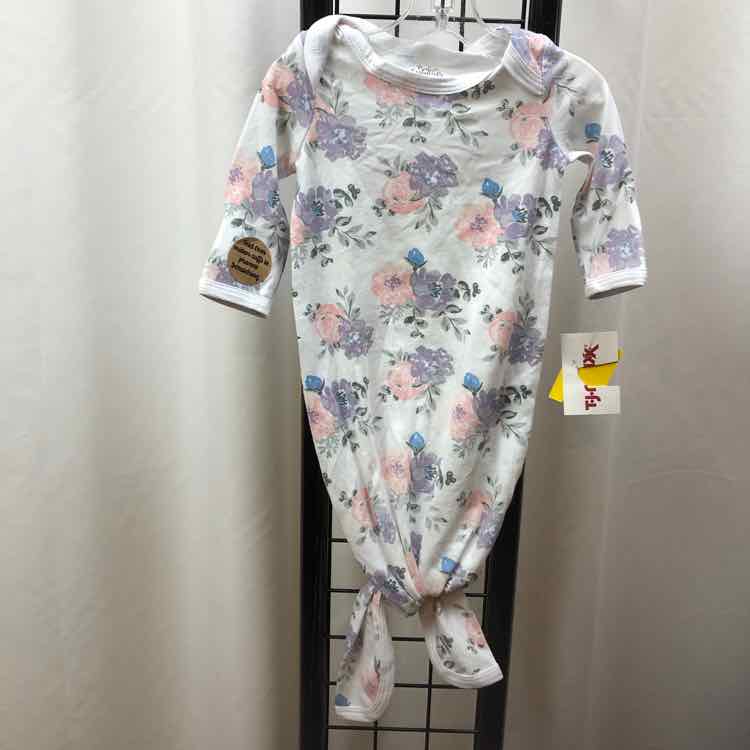 Baby Essentials White Floral Child Size 3 m Girl's Pajamas