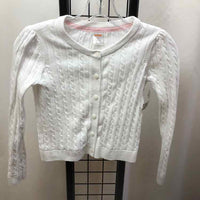 Gymboree White Solid Child Size 7 Girl's Sweater