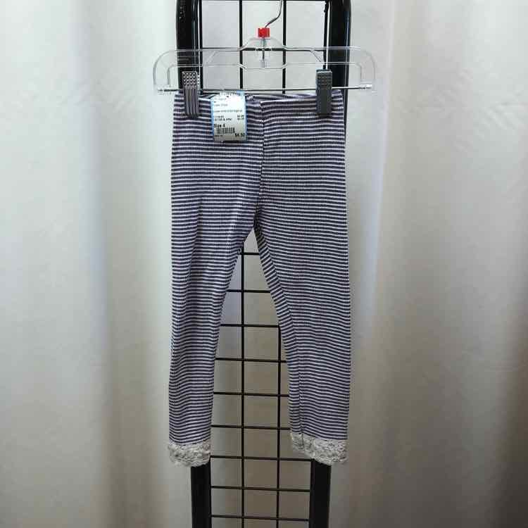 Tea Purple Stripe Child Size 4 Girl's Leggings