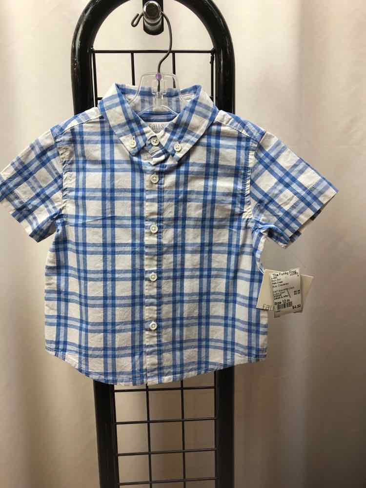 Falls Creek Blue Checkered Child Size 12 m Boy's Shirt