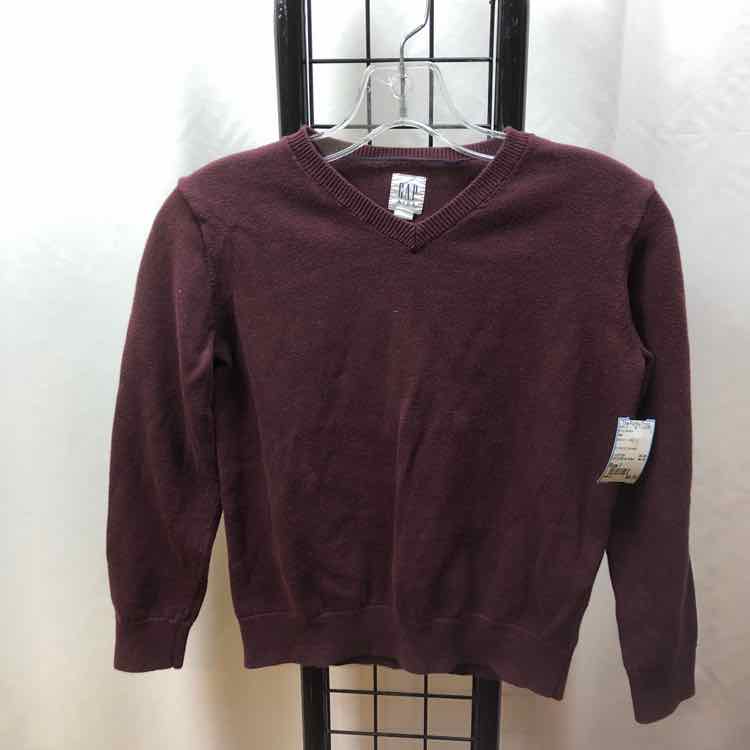 Gap Maroon Solid Child Size 7 Boy's Sweater