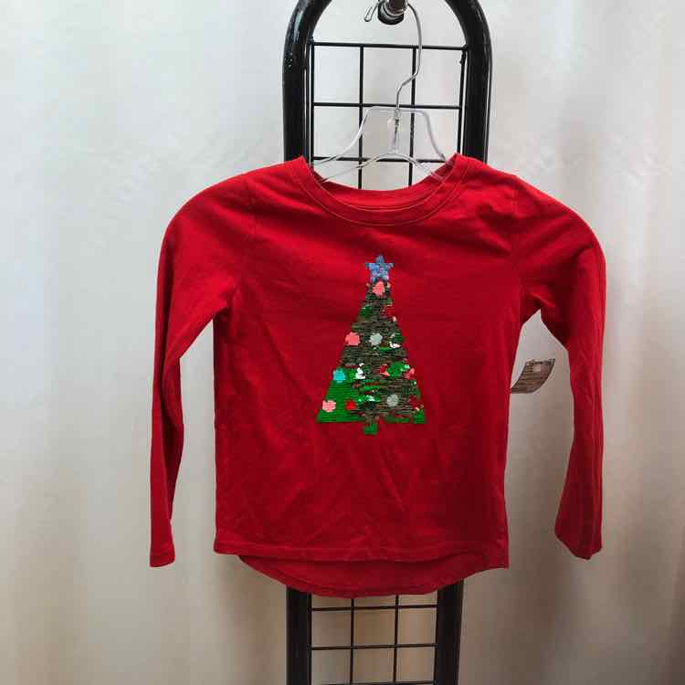 Cat & Jack Red Christmas Child Size 6/6X Girl's Shirt