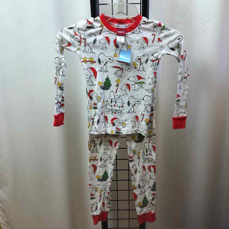 Pottery Barn Kids White Christmas Child Size 6 Girl's Pajamas