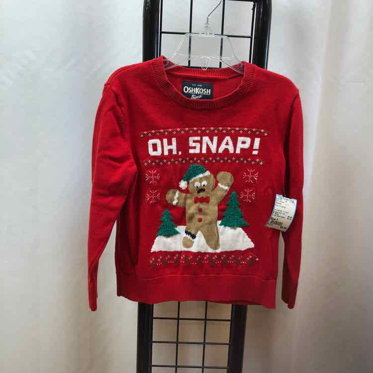 Oshkosh Red Christmas Child Size 5 Girl's Sweater