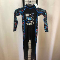 Black Graphic Child Size 6 Boy's Swimwear