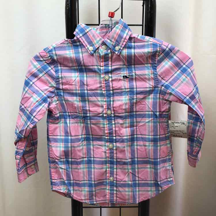 Vineyard vines Pink Plaid Child Size 2 Boy's Shirt