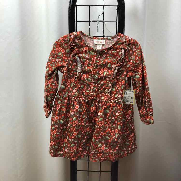 Cat & Jack Rust Floral Child Size 2 Girl's Dress