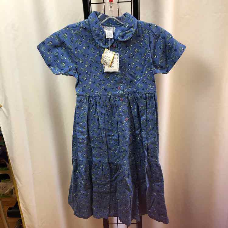 Cornelloki Blue Floral Child Size 7/8 Girl's Dress