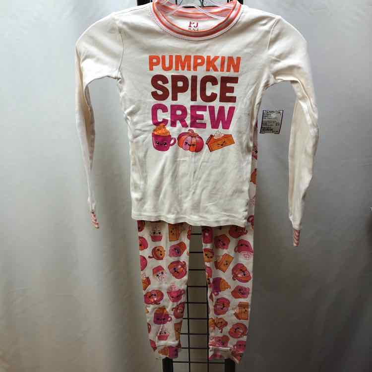 Children's Place White Graphic Child Size 6X/7 Girl's Pajamas