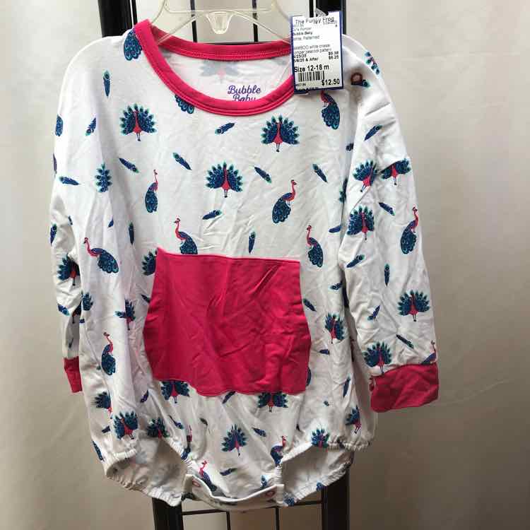 Bubble Baby White Patterned Child Size 12-18 m Girl's Romper