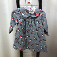 baby Boden Gray Patterned Child Size 3-6 Months Girl's Dress